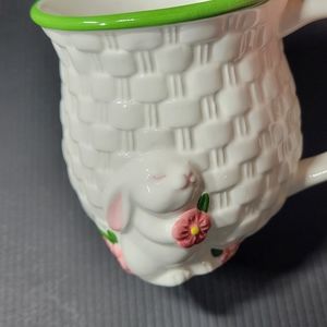 Avon Easter Basket Weave Bunny Rabbit Coffee Mug Cu